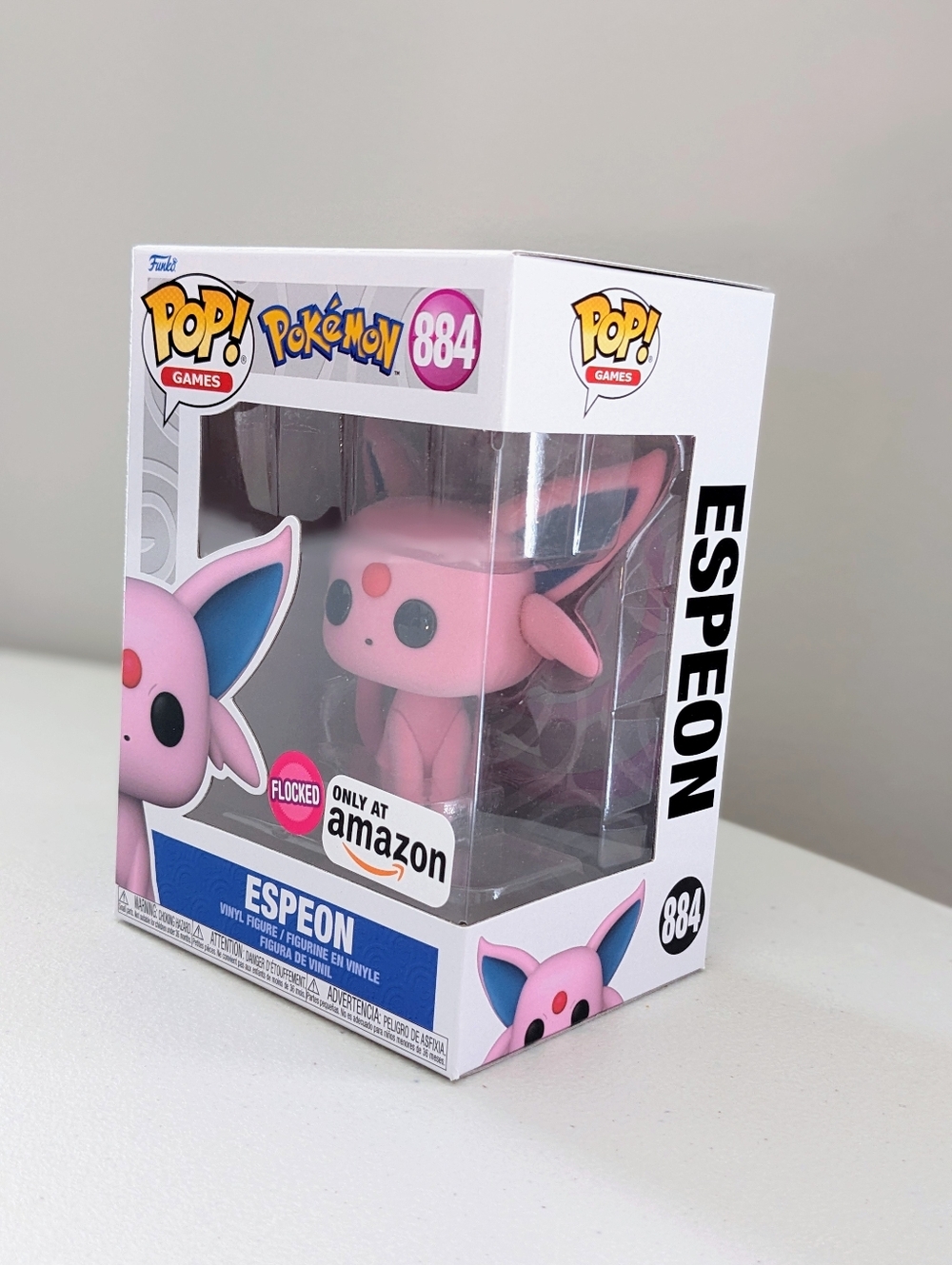 NEW Funko Espeon Flocked Amazon Exclusive Funko Pop 884 Pokemon Eevee evolution - Picture 2 of 14